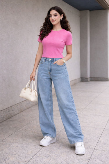 Soft Pink Fitted T-Shirt