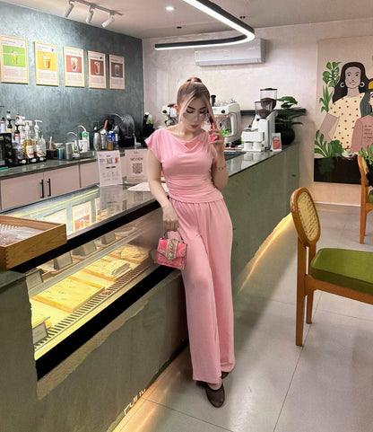 Blush Wide Leg Co-ord Set