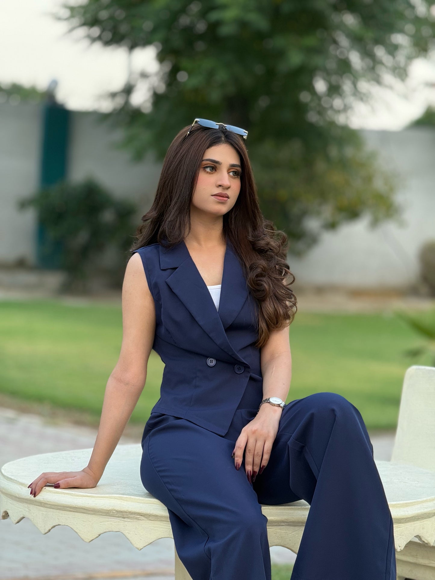 Navy Tailored Coord Set