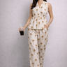 Desert Bloom beige co-ord set for women - Fasciners Pakistan