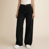 Fasciners High Waist Wide Leg Jeans Jet Black front view
