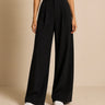 Wide leg black pants high waist for women - Fasciners Pakistan