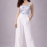 Blue floral corset top structured for women - Fasciners Pakistan