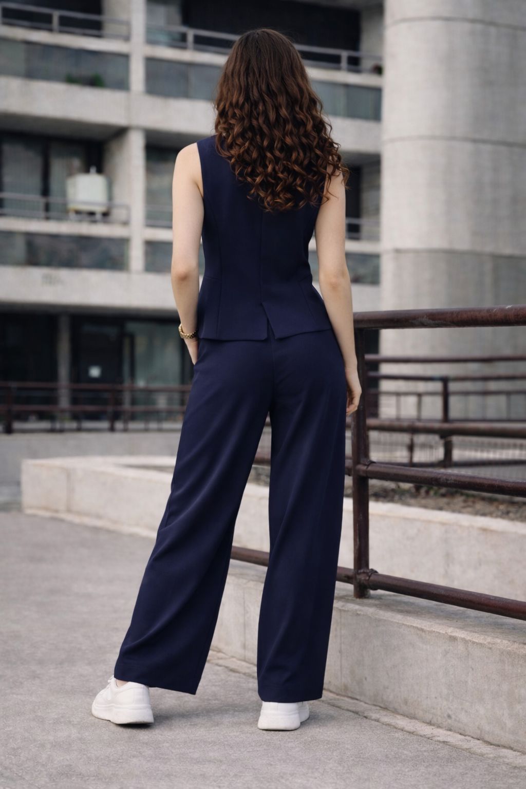 Navy tailored coord set styled look women Pakistan