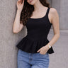 Noir peplum cami top square neck for women - Fasciners Pakistan