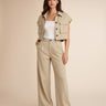 Sahara utility co-ord set cropped shirt fitted inner for women - Fasciners Pakistan