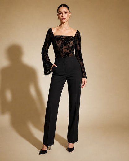 Midnight bloom sheer top full length evening - Fasciners Pakistan