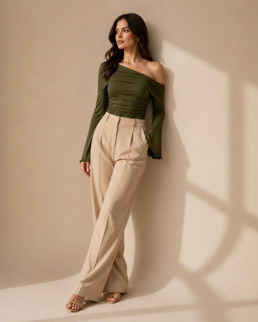 Olive Muse Off-Shoulder Top