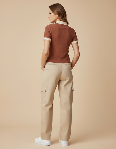 Polo Top - Cocoa Beige